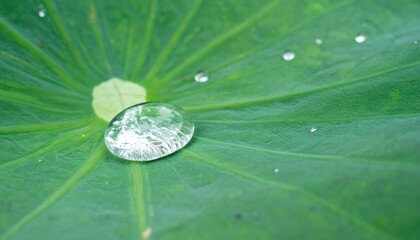 Water droplet reflecting nature's beauty on green leaf close-up natural environment serene viewpoint