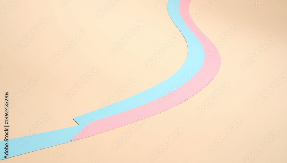 Poster creative colorful curve design studio setting digital art minimalist environment top view modern aes