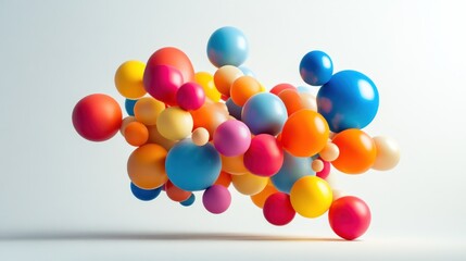 Abstract colorful sphere cluster