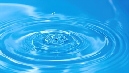 Water drop action creating ripples natural setting photographic content calm environment close-up view fluid dynamics