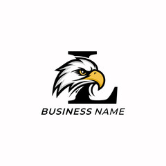design logo creative letter L and eagle bird