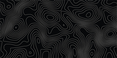 Fototapeta premium abstract topographic wave line black, white line map texture. geometric discovery mounted location counter grid map background.White wave paper curved reliefs abstract background. The topographic map.