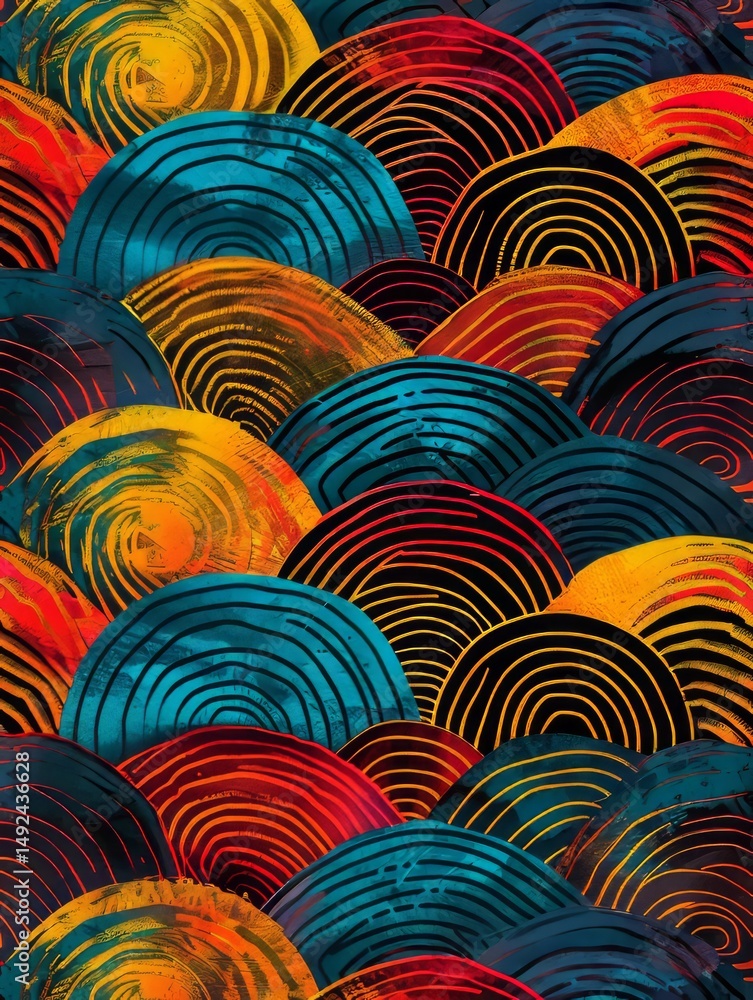 Aufkleber the image shows a seamless, geometric pattern composed of overlapping arches.