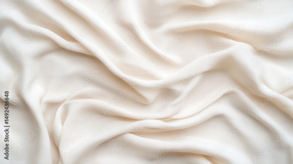 Poster soft white fabric texture background with elegant wrinkles fabric white texture background soft wavy