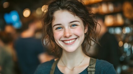 Obraz premium Portrait of a Smiling Young Woman