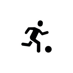 Footballer, athlete simple glyph icon. Vector solid isolated black illustration.