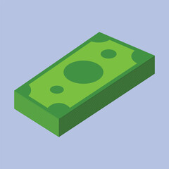 Dollar Cash Icon Illustration. Stack of Dollar Money Bills. Dollar Bill Icon