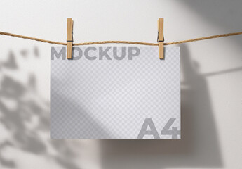 A4 Landscape Hanging Mockup