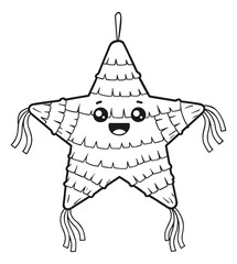 Cute star pinata ready to color. Perfect for parties!