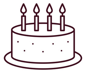Delicious Birthday Cake with Four Candles