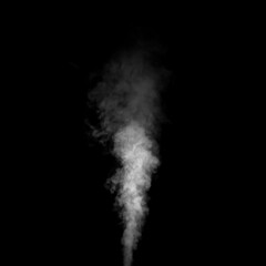 Abstract white smoke or vapor. Abstract fog cloud. Smoke overlay effect. Isolated on black background. 