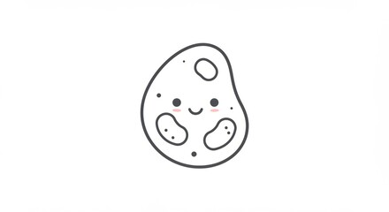 Adorable Cartoon Character of a Smiling Blob with Playful Features