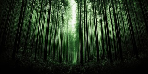 Dark, mystical forest path