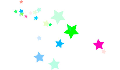 Bright Multicolor Star Line PNG - Vibrant Neon Decorative Strip with Transparent Background