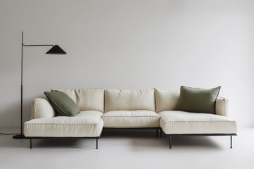 Modern sectional couch with minimalist design.