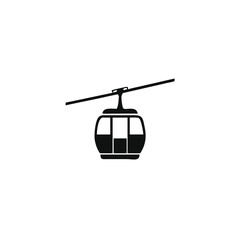 Fototapeta premium Cable Car Silhouette Icon – Simple Vector Illustration