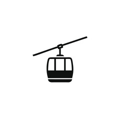 Fototapeta premium Cable Car Silhouette Icon – Simple Vector Illustration