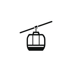 Fototapeta premium Cable Car Silhouette Icon – Simple Vector Illustration