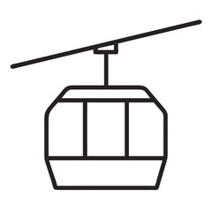 Outline Gondola Cable Car silhouette.  Minimal Vector Perfect for Tourism, Adventure Ride, and Cableway Designs
