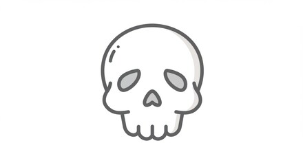 Minimalist Skull Icon Illustration Emphasizing Mortality and Darkness