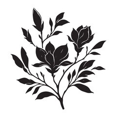 Elegant magnolia silhouette image for creative floral design inspiration
