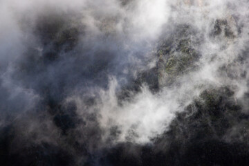 view of the mountains and rocks near Arieiro peak - the highest point of Madeira island, Portugal