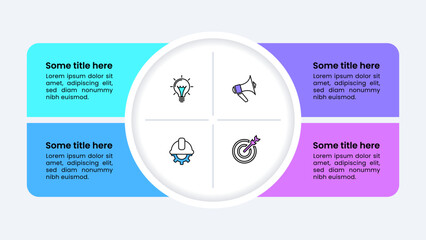 Infographic template. Circle with 4 parts and icons
