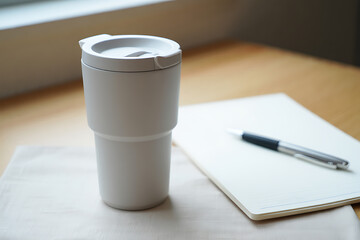 Modern Travel Mug Office Desk Setup