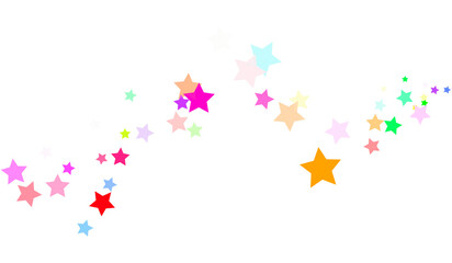 Bright Multicolor Star Line PNG - Vibrant Neon Decorative Strip with Transparent Background