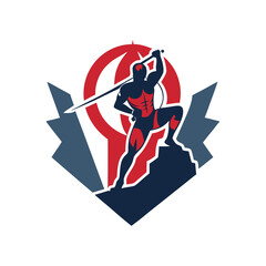 Minimal people rock climbing logo vector illustration