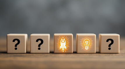 木製ロケットとクエスチョンマークのブロックが象徴する新たな挑戦