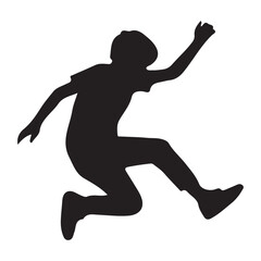 Jumping Boy Silhouette Vector Illustration for Sport and Fun
