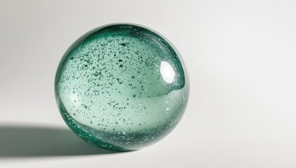 Teal glass sphere with subtle inclusions