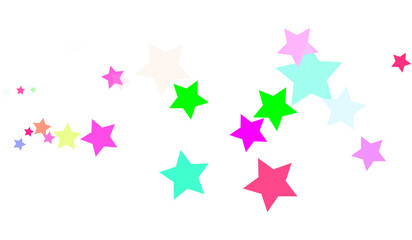 Bright Multicolor Star Line PNG - Vibrant Neon Decorative Strip with Transparent Background