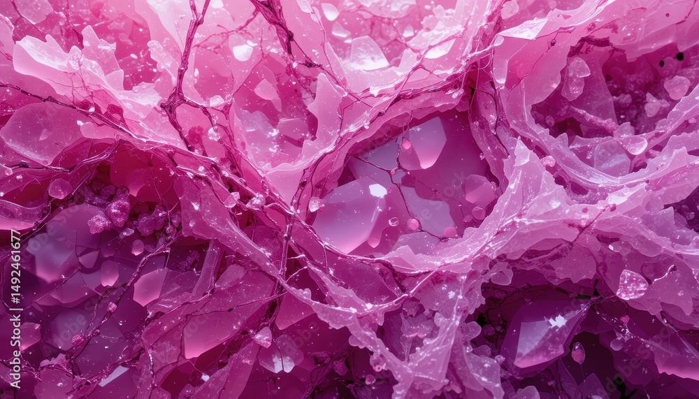 Aufkleber abstract fuchsia and mauve texture crystal-like surface with sharp contrasts and depth