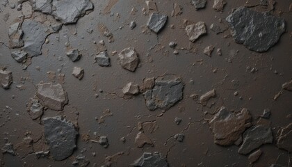 Dark Brown and Gray Porous Surface Texture Rough Slate-Like Material with Deep Texture and Depth