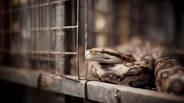 Snake reptile python pet exotic animal wildlife serpent constrictor caged captivity photography 100mm