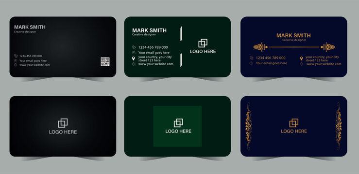 Set of modern business card print templates. Personal visiting card