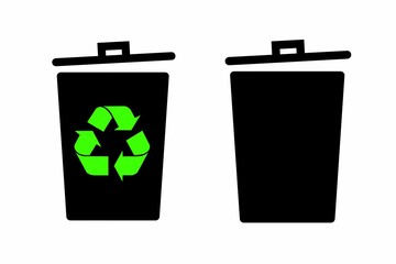 green recycle bin, trash can icon, Set of trash bin icon, trash bin icons,  icons of trash bin, waste, waste bin icons, set of bin icons, bin icons, recycling bin icon, recycle bin  