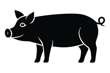 Pig Vector Icon – Cute and Minimal Farm Animal Illustration for Digital and Print Use