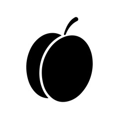 Plum fruit silhouette vector flat illustration design.