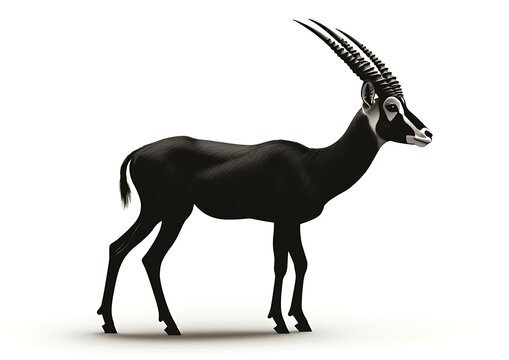 Black and white antelope profile