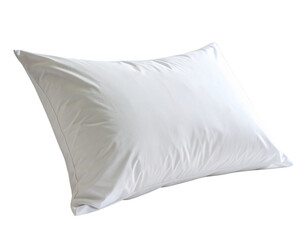 Premium White Pillow with Elegant Stitching – Soft Cotton Texture on Bed Linen Background png