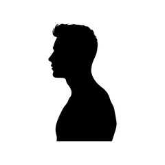 Handsome man silhouette vector flat illustration design.