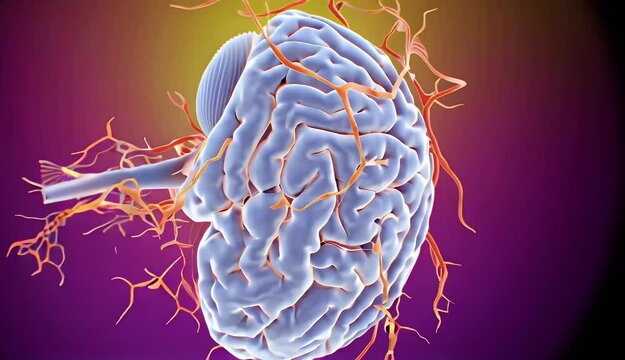 3D illustration of a brain section.