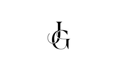 JG initial letters, monogram logo