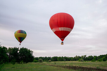 Obraz premium Close up View of a Colorful Aerostat Soaring in the Sky