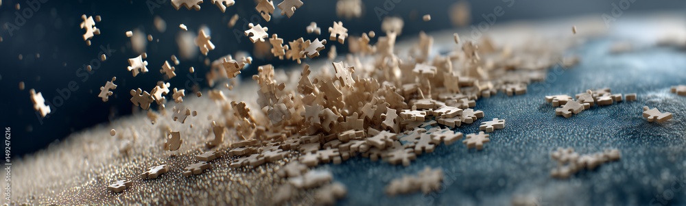 Poster macro snowfall: delicate snowflakes cascade gently, creating a breathtaking display of winter's arti