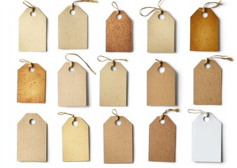 Assorted paper tags with twine
