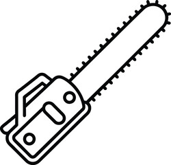 Chainsaw Icon Line Art Graphic Design